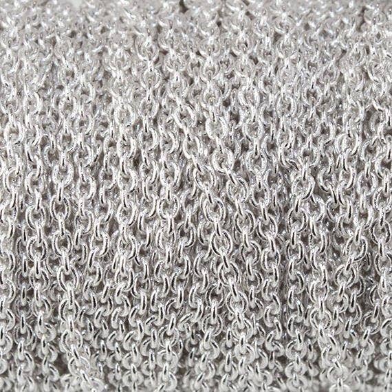 Catena a maglie placcata in argento da 1 mm al piede per la vendita all'ingrosso da parte di The Bead Traders
