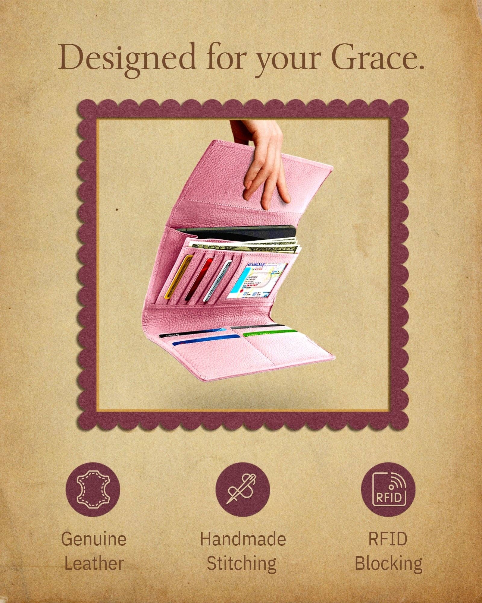 Access Denied Accessories - Wholesale Wallet - Women's - Trifold Clutch RFID Wallets For Women With Checkbook Holder38