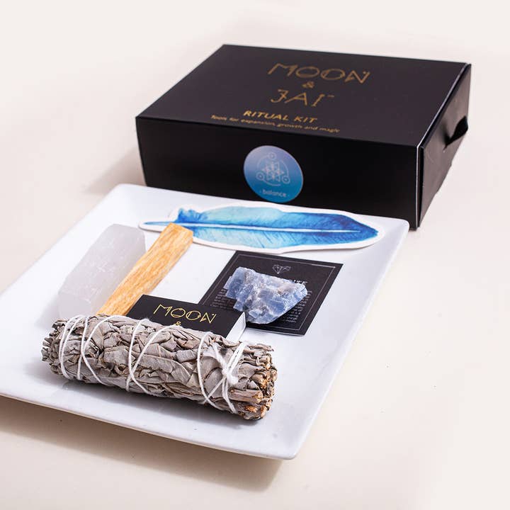 Balance Ritual Kit with Blue Calcite for wholesale by Moon and Jai