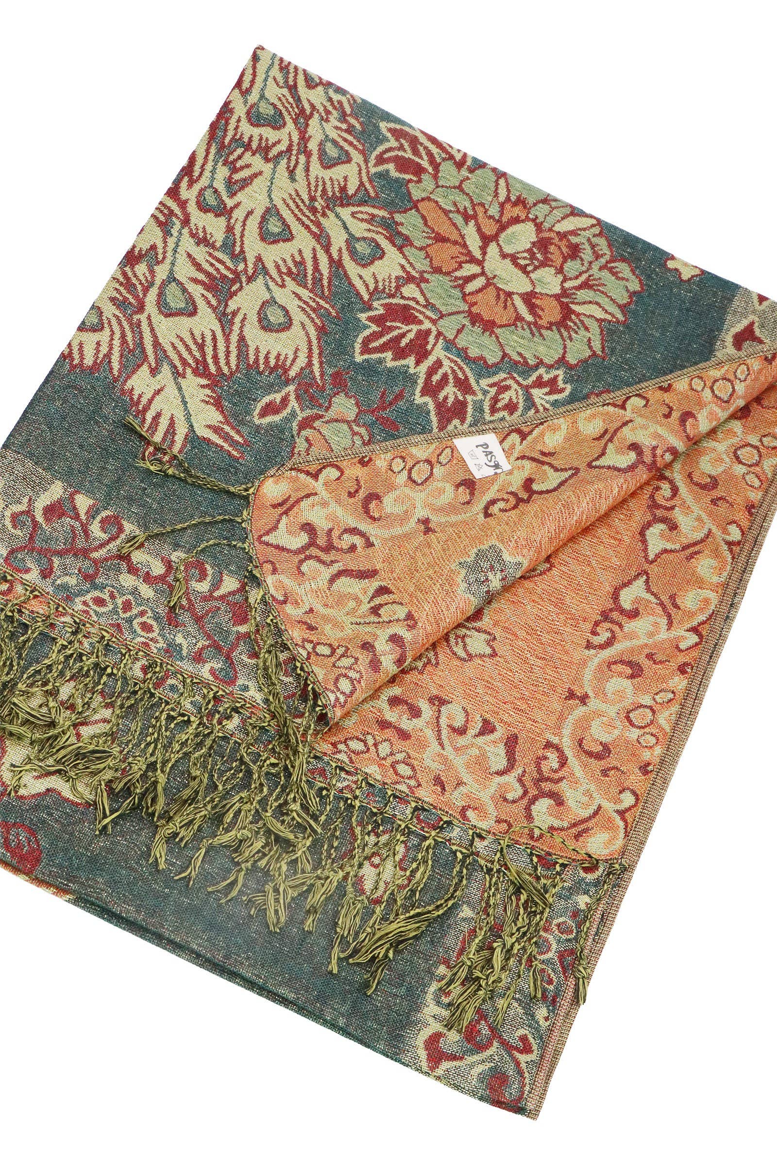 ASSORTED Peacock Peony Floral Metallic Pashmina Shawl Scarf for wholesale on Faire8