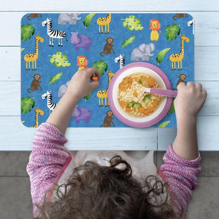 CounterArt/Highland Home/Thirstystone - Wholesale Placemat - Kids Jungle Friends Reversible Rectangular Plastic Placemat6