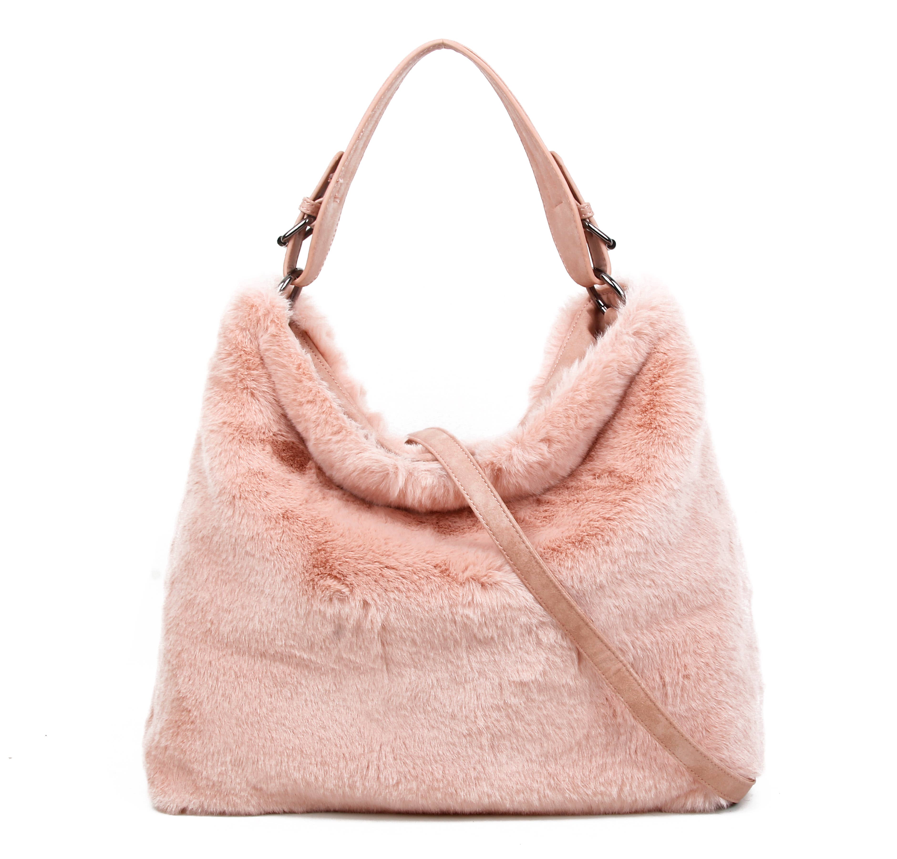 Papaya Fashion Ltd – wholesale Shoulder bag – women's – HF170433-Top handle faux fur handbag with top zip closure7