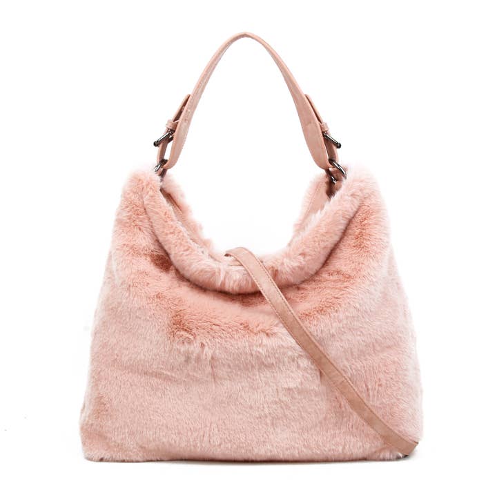 Papaya Fashion Ltd - Vente Sac porté épaule – femme - Sac à main en fausse fourrure avec poignée supérieure et fermeture éclair sur le dessus.7