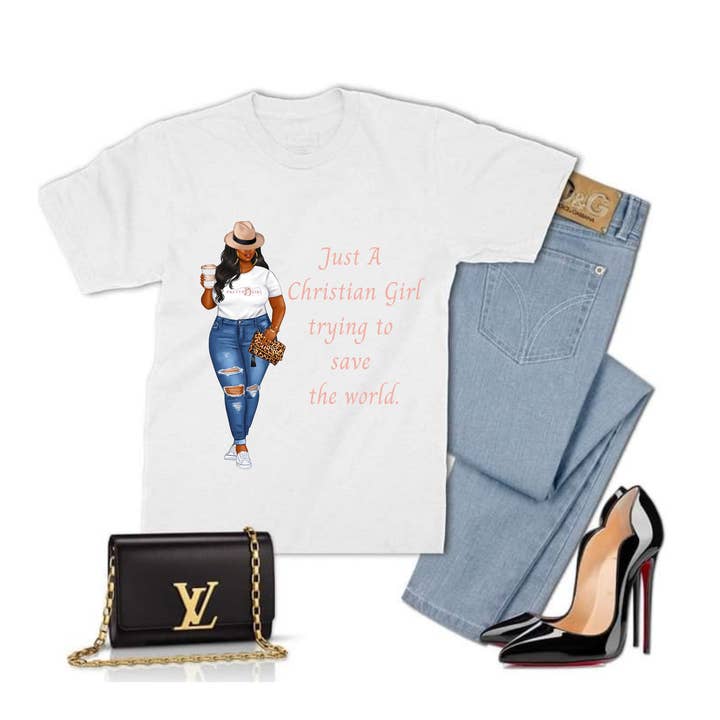 Just A Christian Girl Trying To Change the World Tee for wholesale by Pretty Girl Align