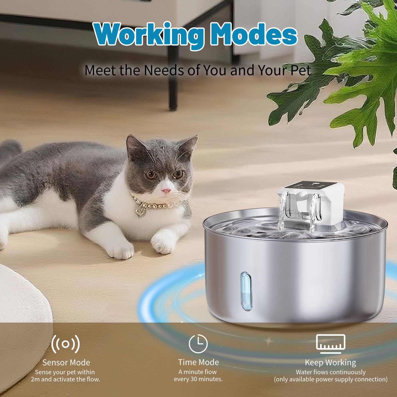 Liffy - Wholesale Pet Bowl - Cat/Dog - Smart Stainless Steel Pet Water Fountain for Cats and Dogs1