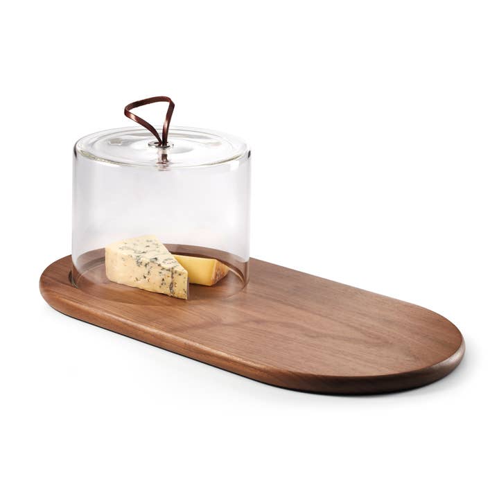 Philippi GmbH - Vente Plateaux à fromage - Plateau à fromage en noyer avec couvercle en verre