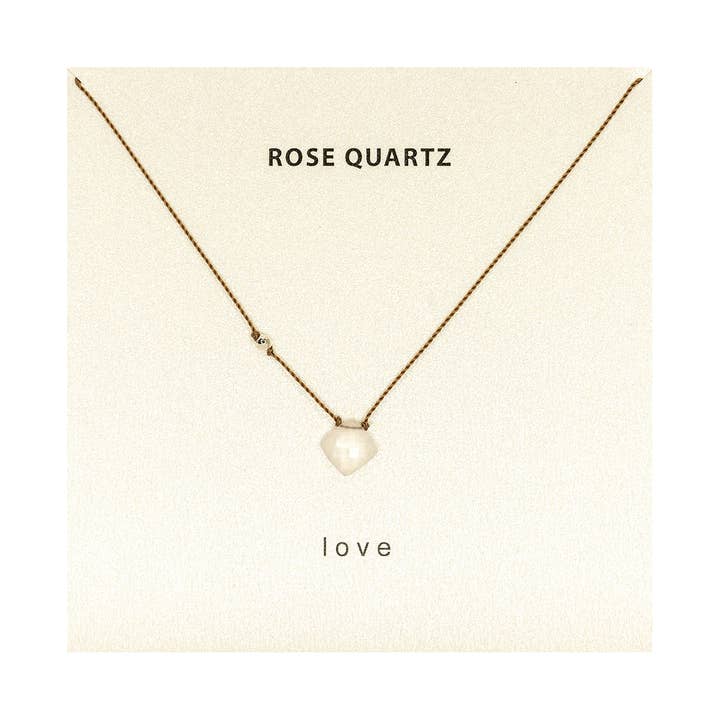 Colar de Amor de Quartzo Rosa, Presente de Joalharia para o Dia dos Namorados por atacado de Soulsilk