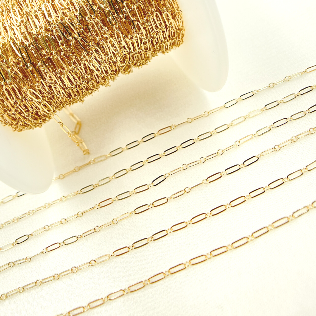 Tresor Jewelry Inc. – wholesale Link & chain necklace – 141FGF.  Yellow Gold Filled Flat Cable Link Chain3