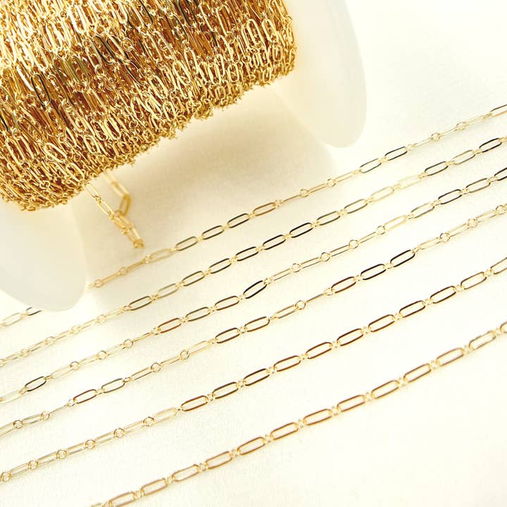 Tresor Jewelry Inc. - Wholesale Link & Chain Necklace - 141FGF.  Yellow Gold Filled Flat Cable Link Chain3