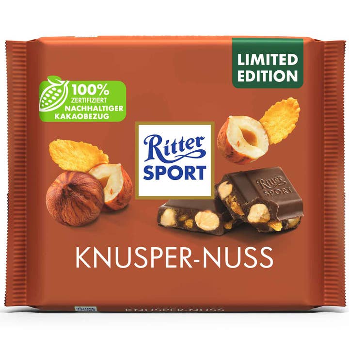 Global Bite Co - Wholesale Chocolate Bar - Ritter Sport Milk Hazelnuts w/ Corn Flakes (Germany)