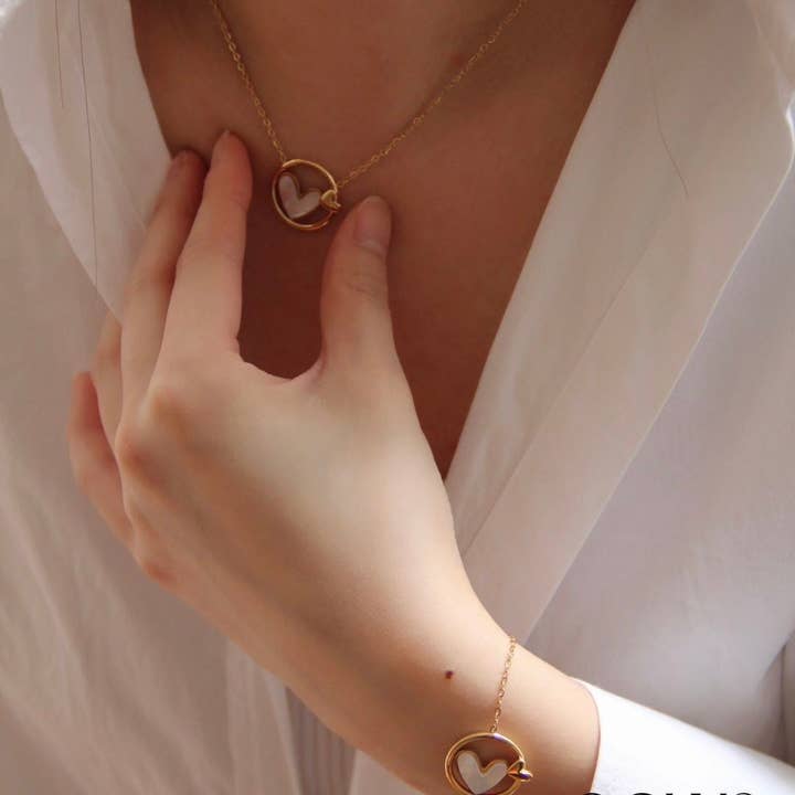 Oclys - Wholesale Link & Chain Bracelet - Vitaly stainless steel heart circle bracelet4