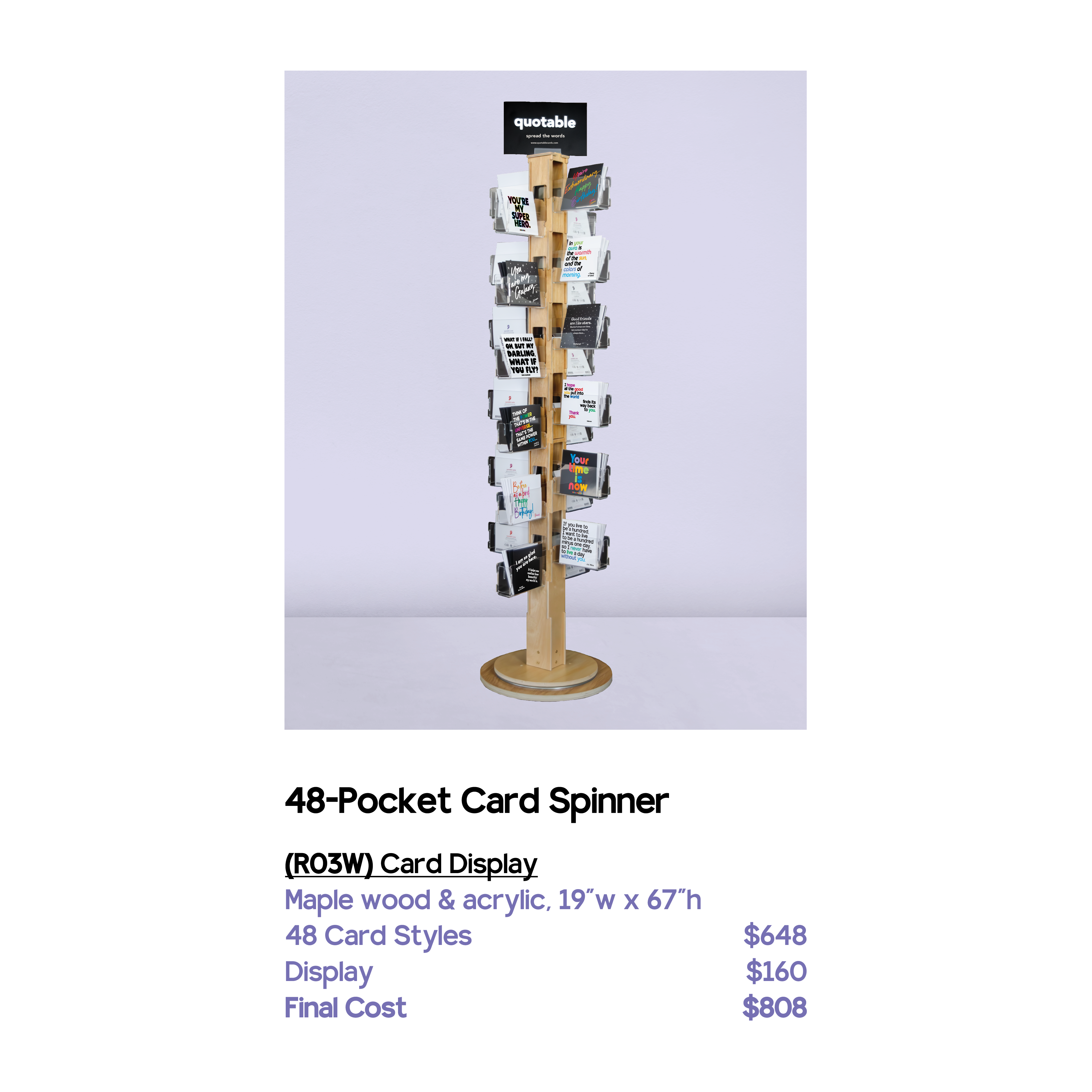 Quotable - Wholesale Retailer Display - Paper & Novelty - Displays - R048 - 48-pocket Card Floor Display1