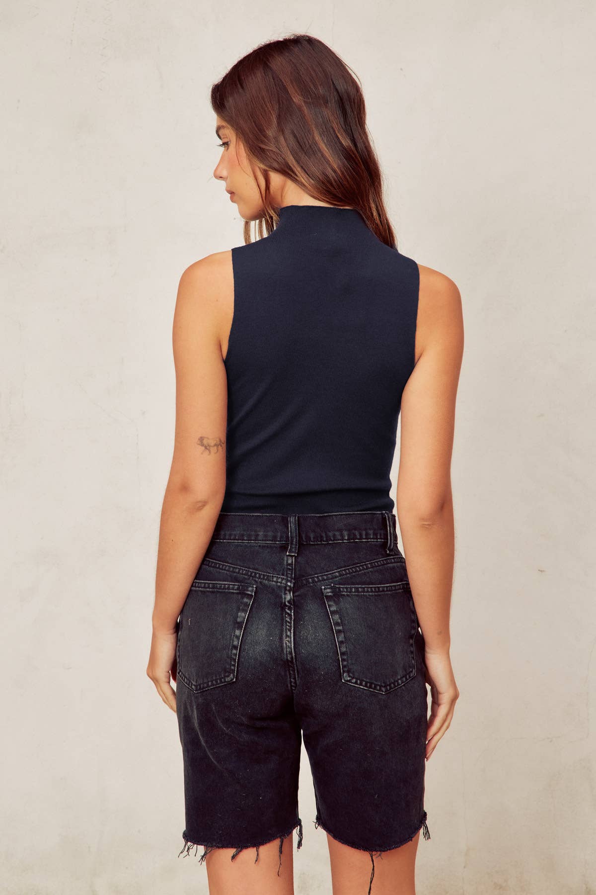 Dress Forum - Wholesale Bodysuit - Women's - FW5874A Turtleneck Tank Knitted Bodysuit6