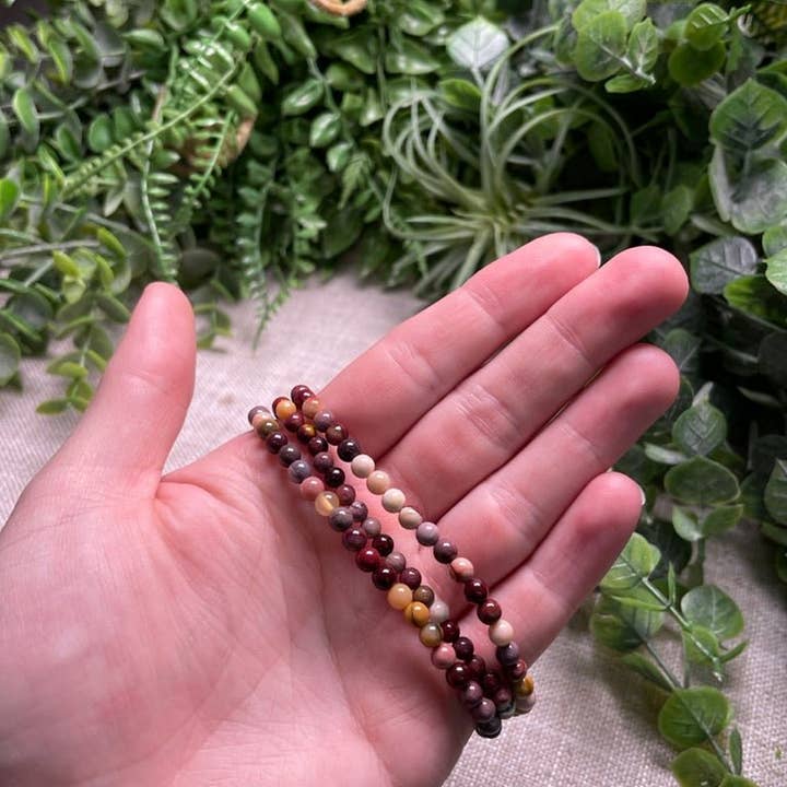 Copper Ashes - Wholesale Beaded Bracelet - Mookaite Jasper 4mm Beaded Bracelet1