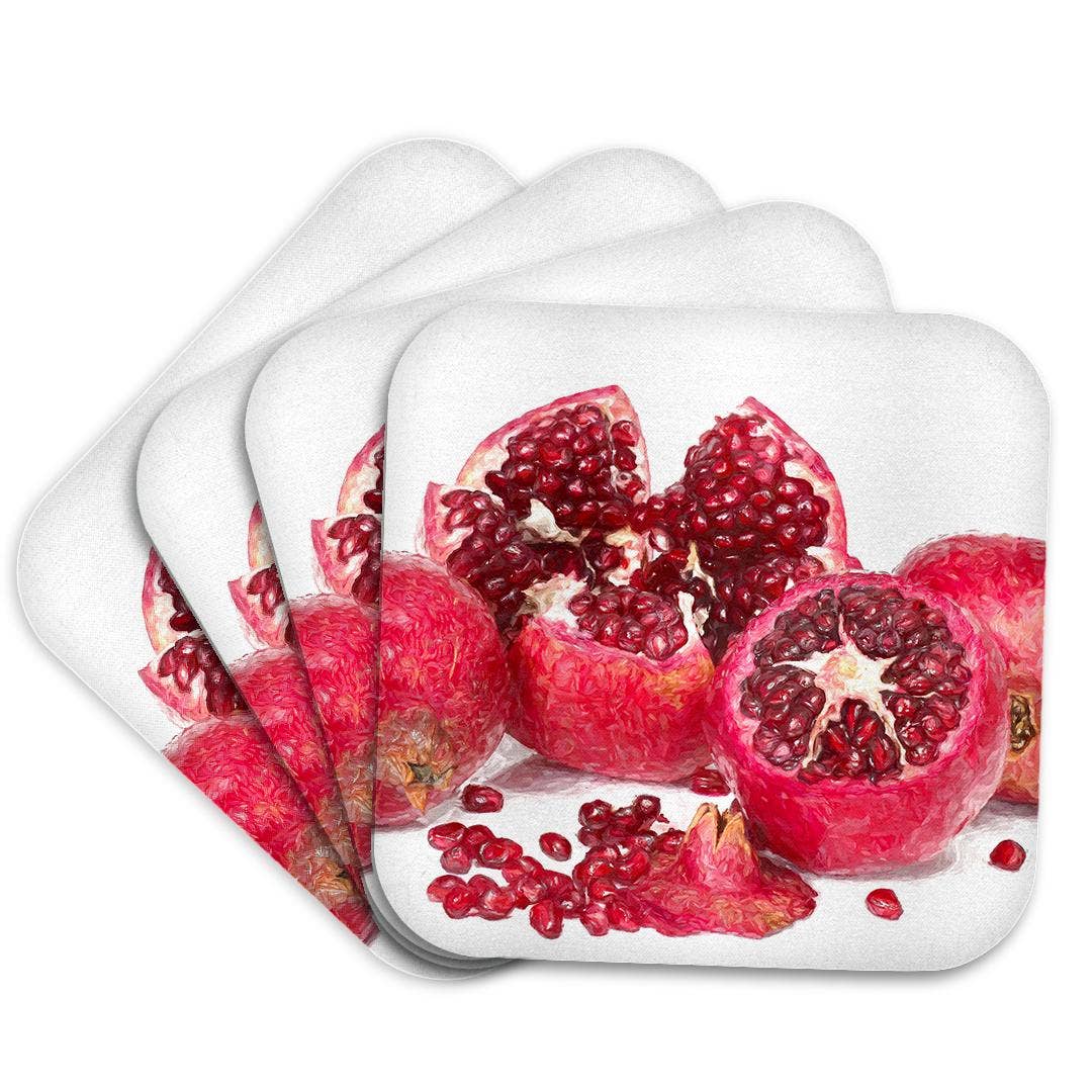 3dRose – Großhandel Untersetzer – 3dRose, Gruppe von Granatäpfeln. Rote Samen. Dekorative digitale Malerei, Untersetzer7