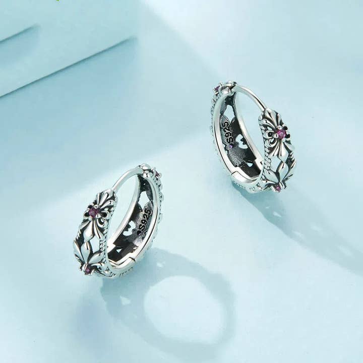 Vintage Purple Iris Flower Earrings in 925 Sterling Silver and other Purchase Wholesale iris. Free Returns & Net 60 Terms on Faire trending on Faire.