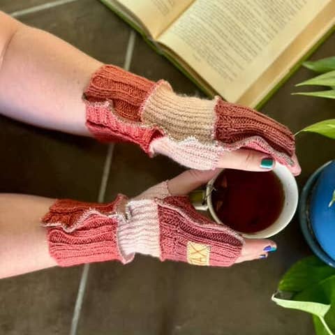 Jax Upcycled - Wholesale Gloves - Women's - Upcycled Unisex Fingerless Gloves choose the vibe color26