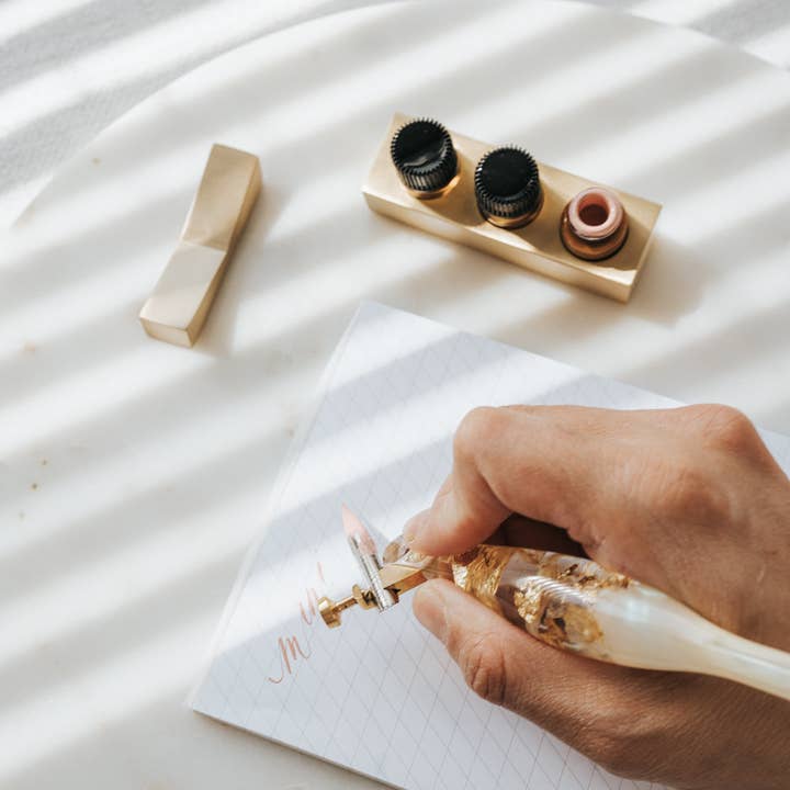 Written Word Calligraphy - Wholesale Paper Weight - Mini Tilted Inkwell
