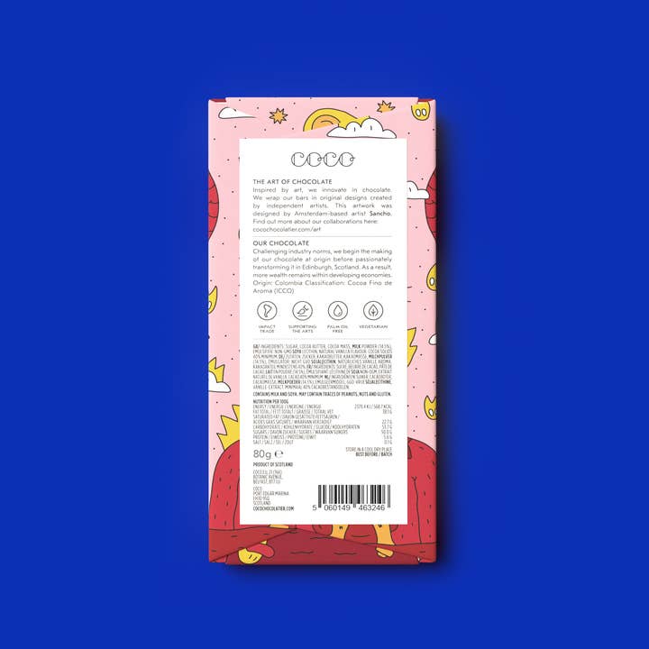 COCO Chocolatier - Wholesale Chocolate Bar - Colombian Milk 40% Chocolate Bar (Pack of 12)