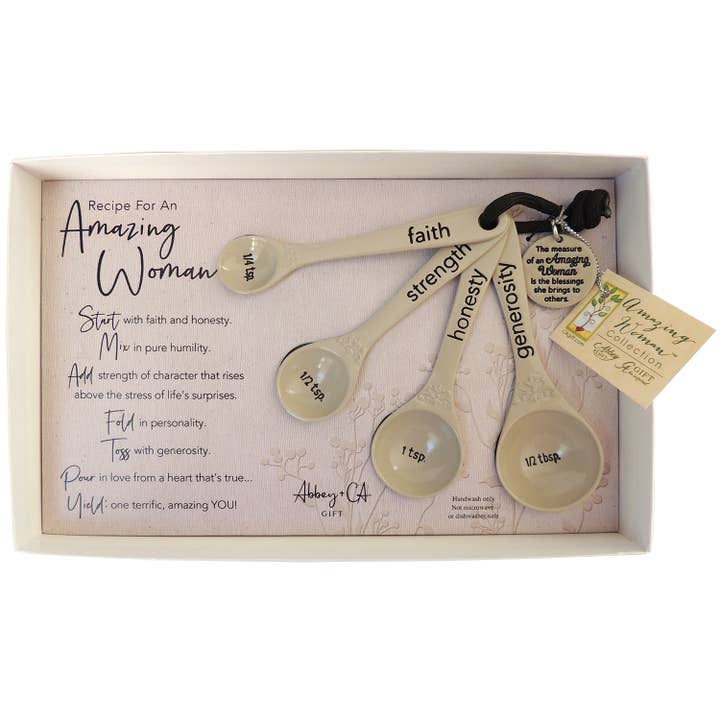 Abbey & CA Gift - Wholesale Measuring Spoon - Recipe for an Amazing Woman Measuring Spoons