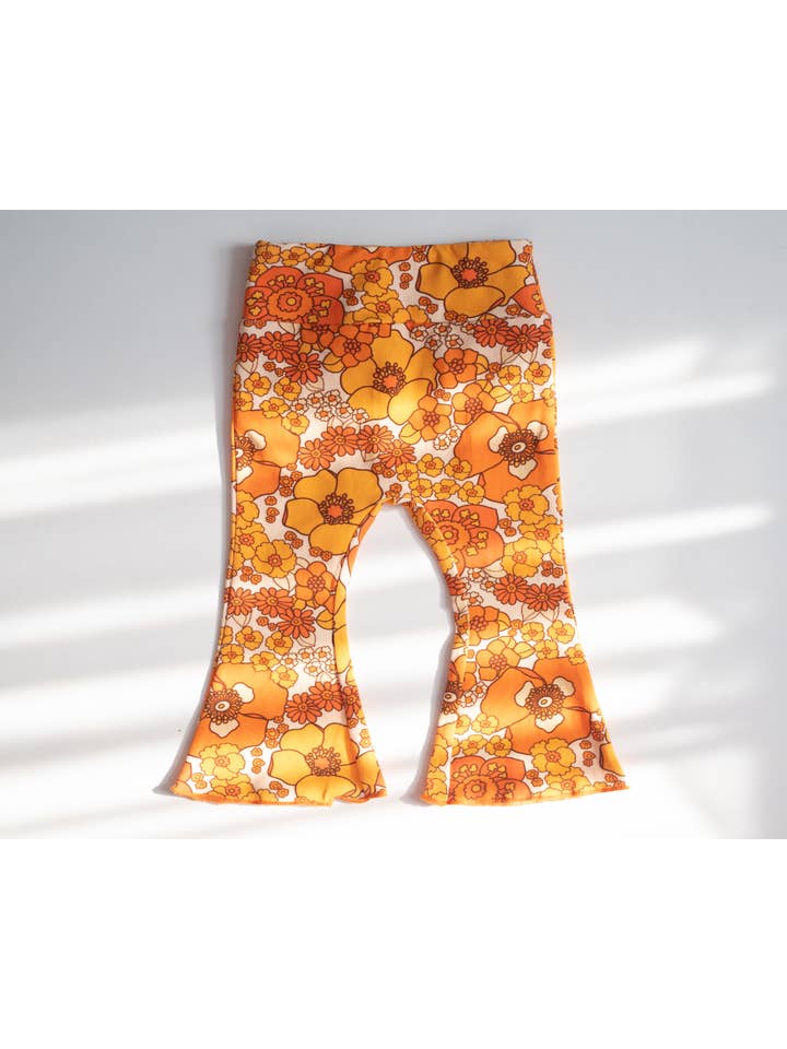 Strawberry Jam Kids - Wholesale Pants - Kids - 70s Flower Power Jersey Knit Bell Bottoms Kid Fall Winter