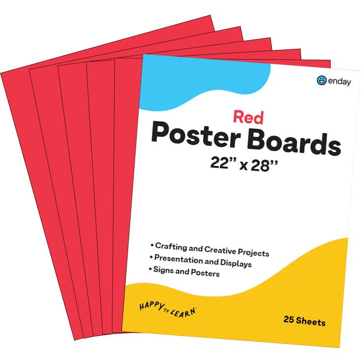 Poster Board, 22X28 , 25 Pack, Red for wholesale by enday