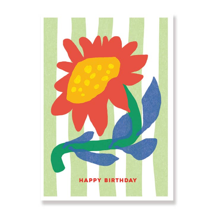 Sunflower - Modern Floral Birthday Card for wholesale by Willow Ship