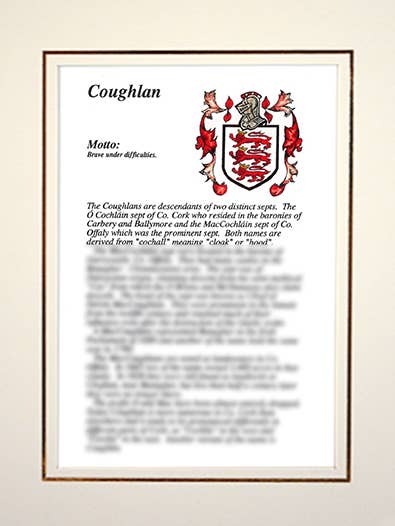 Coughlan for wholesale by Family Histories