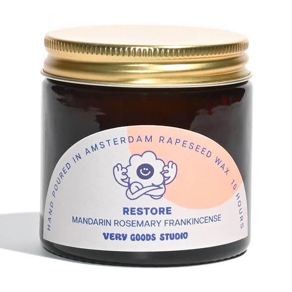 RESTORE/60 ml/12-15 timmar Bärnstensfärgade glasburkar för wholesale av Very Goods Studio