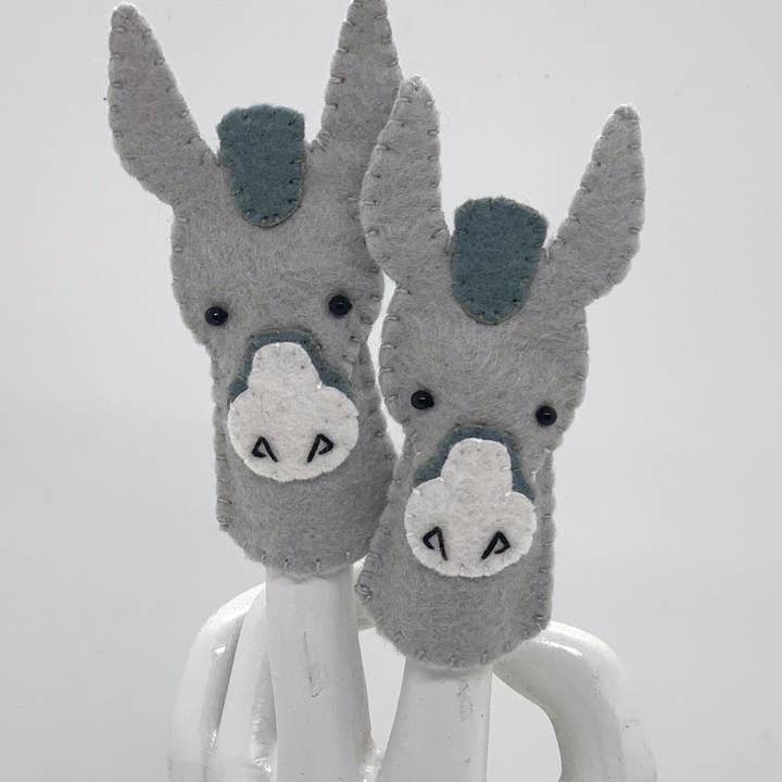 Donkey Felt Finger Puppet for wholesale by Lumpy Buttons