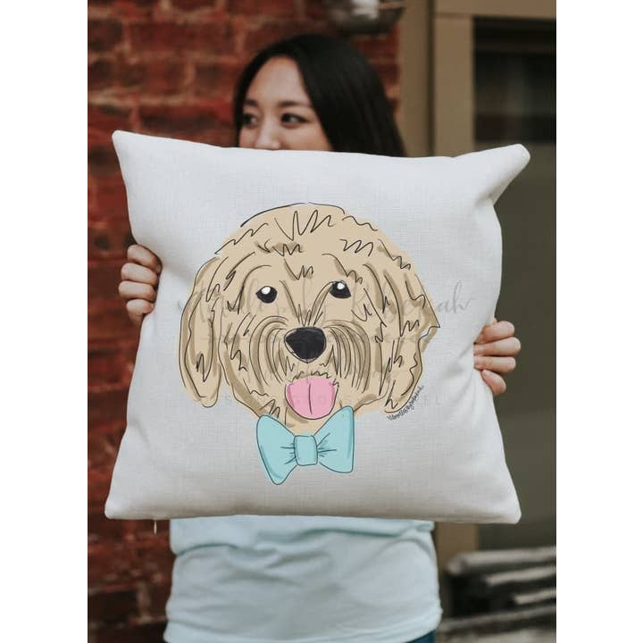 Doodles By Rebekah - Wholesale Throw/Decorative Pillow - Golden Doodle Square Pillow10