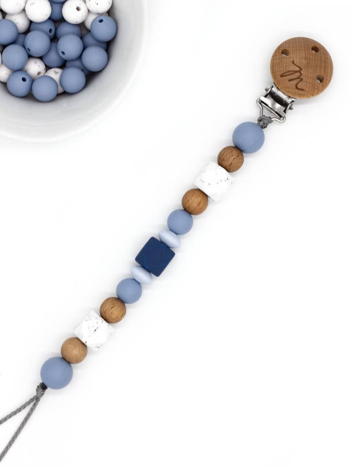 dummy chain || Nordic dotted-fog blue for wholesale by Kristin Weiss Manufaktur