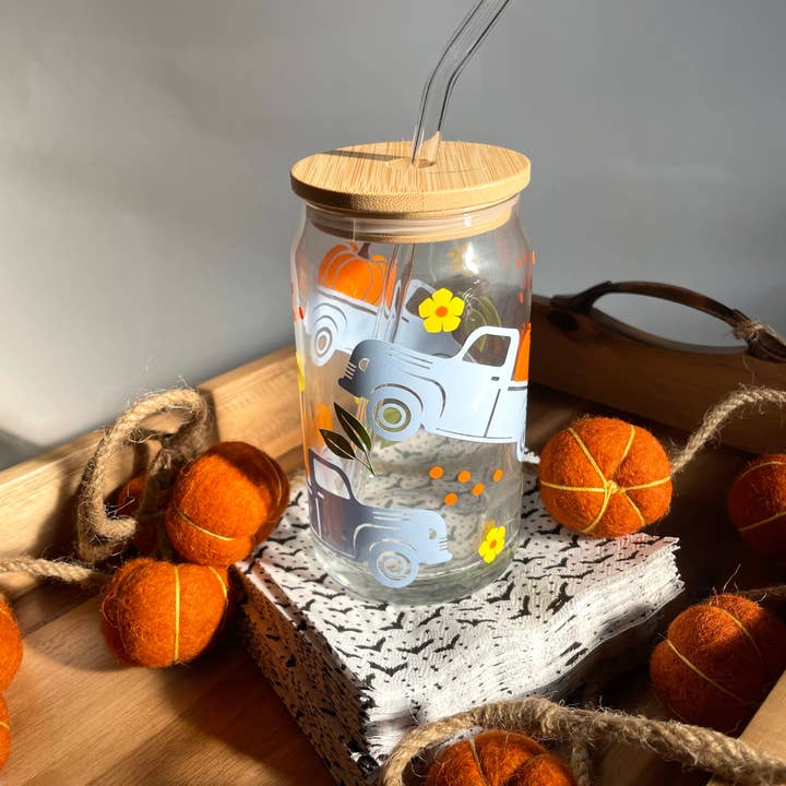 Bicchiere da caffè freddo Fall Pumpkin Truck per la vendita all'ingrosso da parte di Salty Seas Company