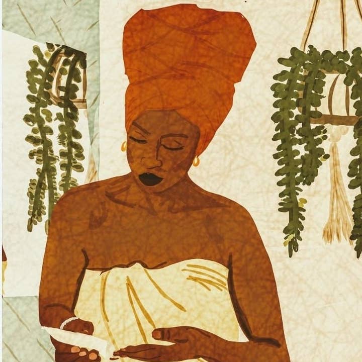 Self Care Art Print | Botanical Print | Head-Wrap Art| Wall Art |Gallery Wall| House Warming Gift | Gift For Her | Fine Art Self Love Print for wholesale by Organique Rita | Art Prints & Stationary