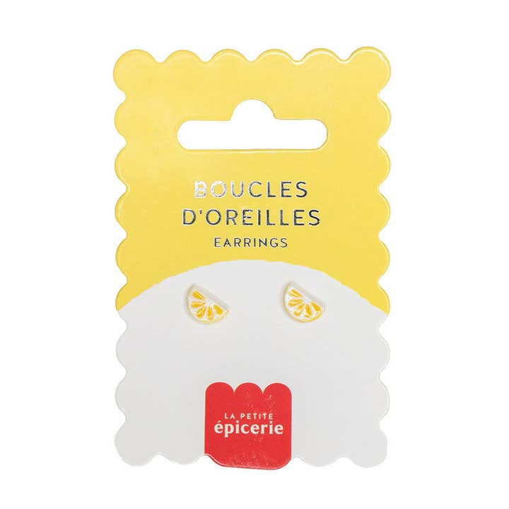 La Petite Épicerie - Wholesale Ear Jackets/Climbers - Porcelain earrings - Lemon0