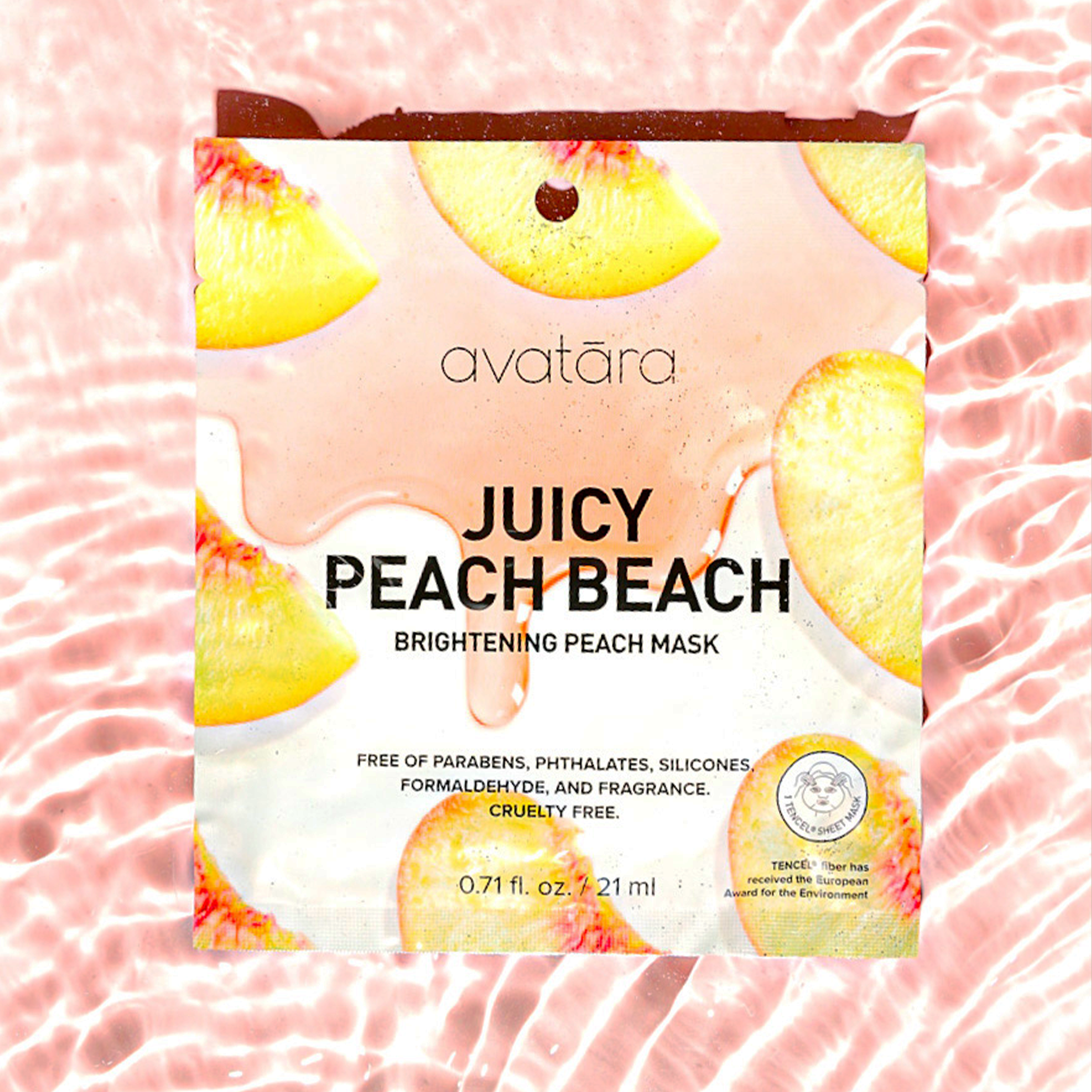 Avatara - Vente Masque pour le visage - Masque en tissu illuminant Juicy Peach Beach1