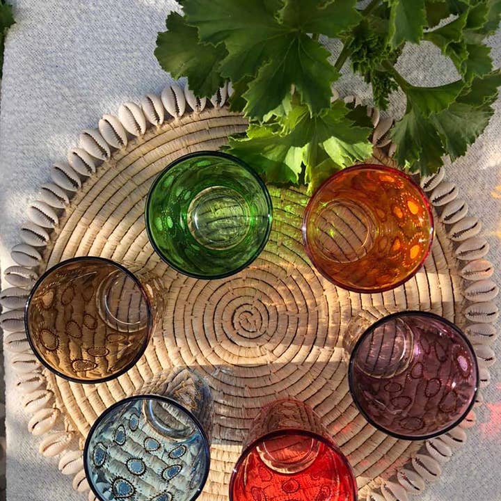 Scents and Feel - Venta al por mayor Taza de café/té - Set de 6 vasos de té marroquíes, colores surtidos, Gold Tears4