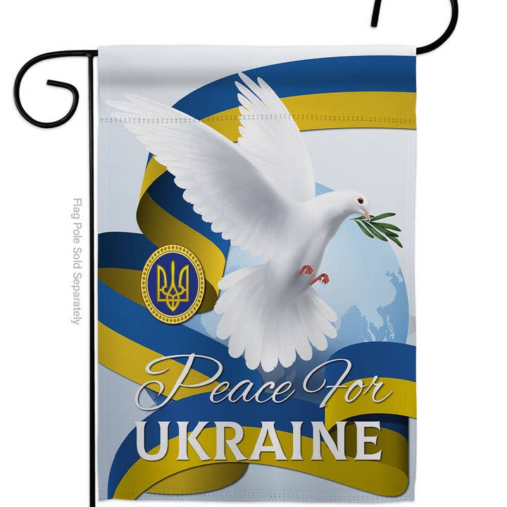 Two Group Flag Co - Vendita all'ingrosso Bandiere - Bandiera Peace for Ukraine Cause Garden House Decorazioni per la casa su 2 lati