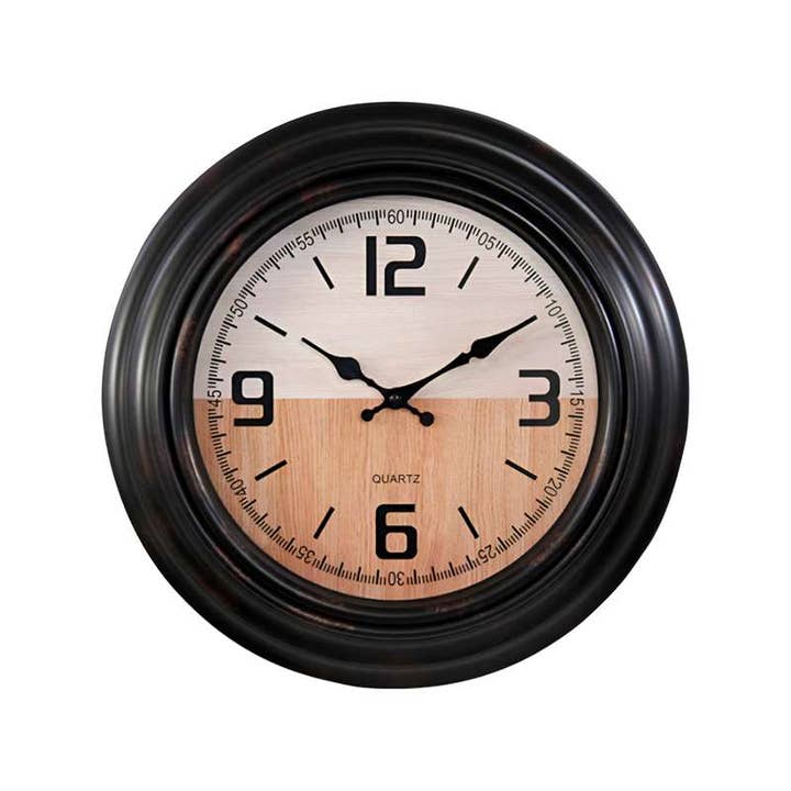 Ledsone – wholesale Wall clock – Black Round Vintage Large Wall Clocks for Living Room ~ 51542