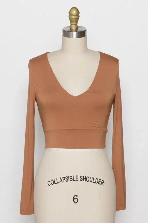 Final Touch - Venta al por mayor Jersey corto de punto - Mujer - Top Corto de Doble Capa con Escote en V - T3016216