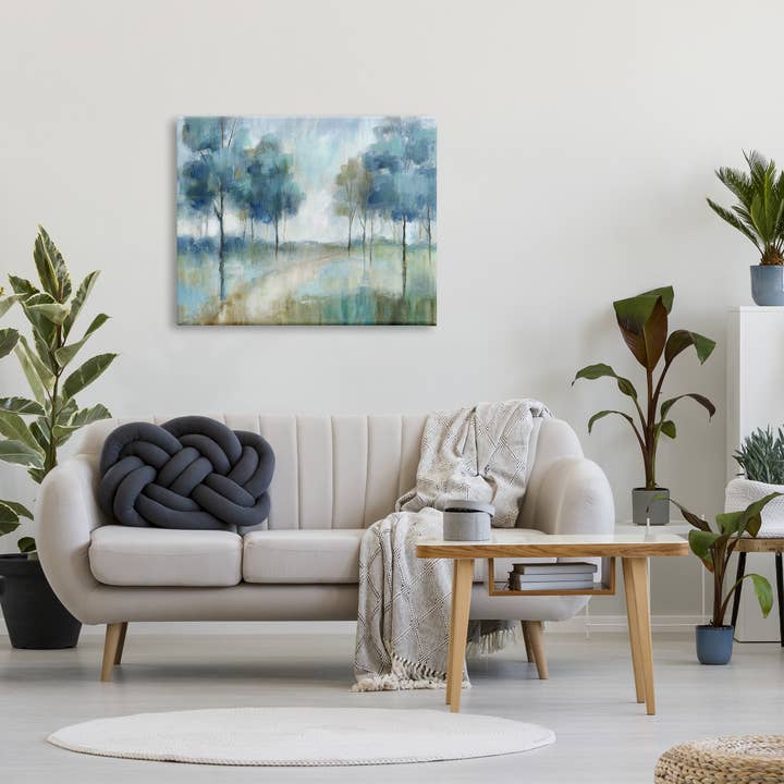 Stupell Industries - Wholesale Wall sign - Abstract Blue Woodland Path Trees - Unframed Wall Art4