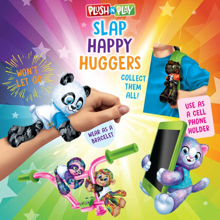 Novelty Brands - Wholesale Stuffed/Plush Toy - Kids & Baby - Plush Slap Happy Hugger Toy Assortment- 6/Display