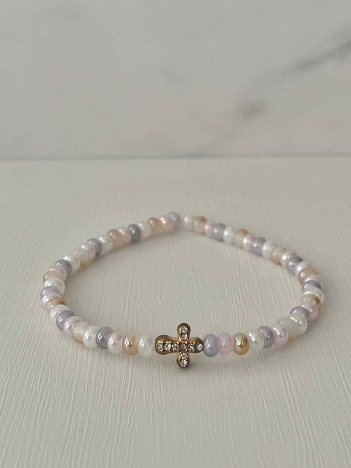 Jesus Bracelets for Women Christian Pearl Beaded Bracelet for wholesale by Saved By Christ Design