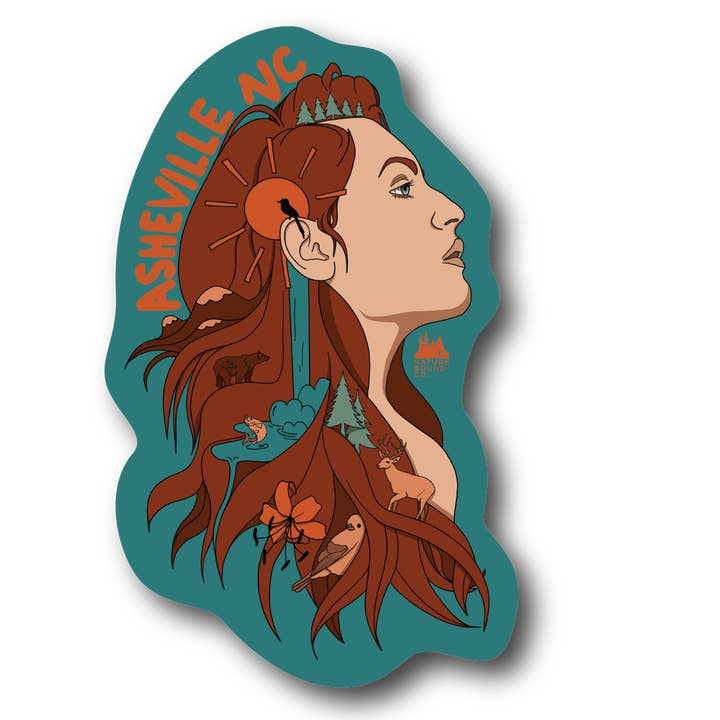 Mennesker i naturen klistermærke | Spring Woman for engroshandel hos Nature Bound Co