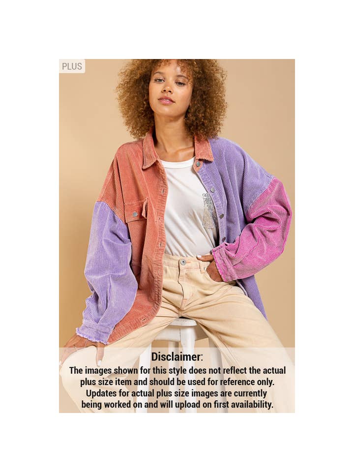 Pol Clothing - Wholesale Shirt Jacket/Shacket - Women's - SMJ183 PLUS Corduroy jacket SALE