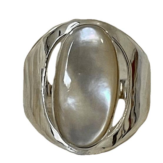 Earth Stone Mother of Pearl Ring for wholesale by Desiderate