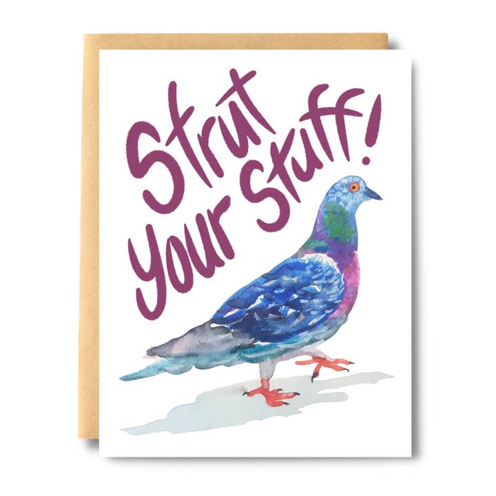 Carte Pigeon Strut Your Stuff pour la vente par Salt & Paper