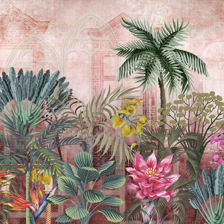 Melli Mello – Rolo de papel de parede por atacado – Melli Mello Peça do Paraíso Mural Rosa1