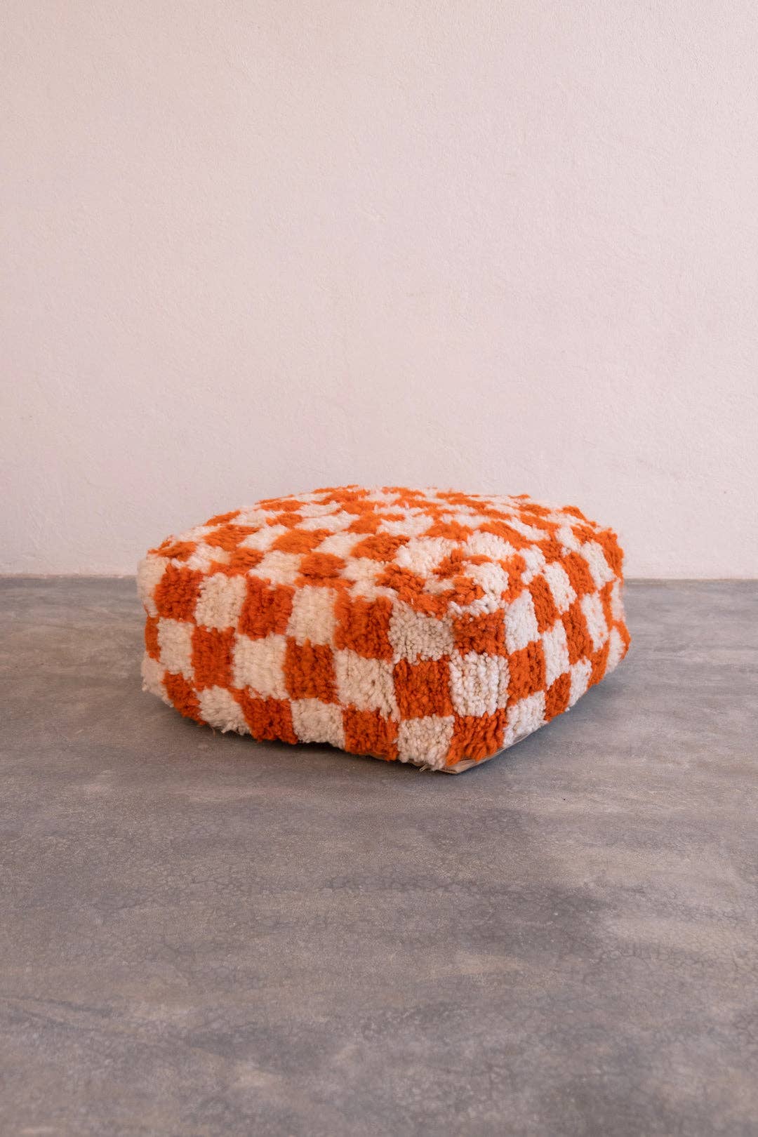 MIRAMAR Store - Wholesale Pouf - Moroccan Berber square Floor pouf ottoman | ORANGE1