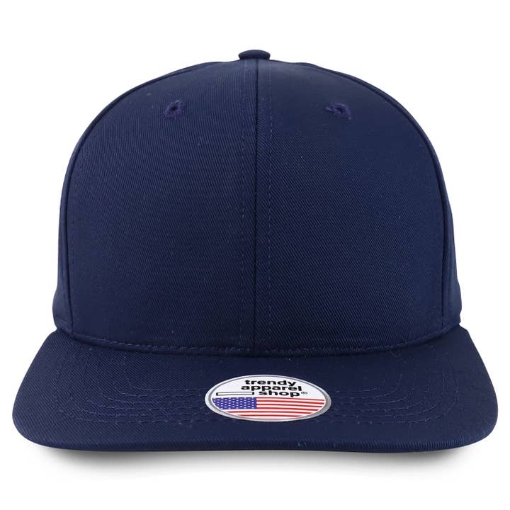 Trendy Apparel Shop - Wholesale Flat Brim Cap - Unisex - Made in USA Structured 6 Panel Flat bill Snap back Cap13